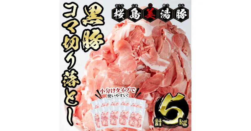 【ふるさと納税】鹿児島県産黒豚 桜島美湯豚 コマ切り落とし 計5kg (500g×10パック) 豚肉 豚 肉 コマ切れ 豚コマ 切落し 切り落とし 小分け 真空 真空パック 炒め物 カレー 肉じゃが 国産 鹿児島産 冷凍 【大隅ミート産業】B2-0405