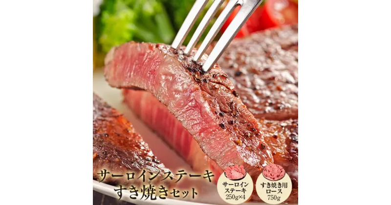 【ふるさと納税】鹿児島県産黒毛和牛サーロインステーキ1kg すき焼き750g Aセット 牛すき焼き リブロース 750g 名産鹿児島和牛かんだ本店 神田畜産 A5 手作り牛 牛肉 和牛 ギフト プレゼント お中元 お歳暮 薩摩川内市 ふるさと 納税