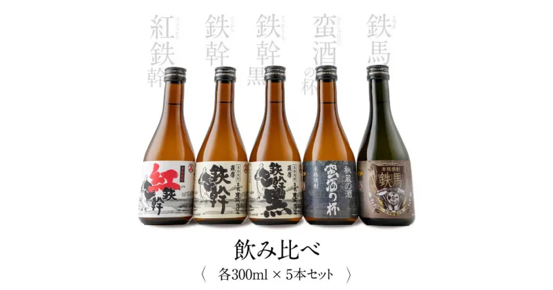 【ふるさと納税】オガタマ酒造厳選飲み比べセット 各300ml（鉄幹・鉄幹黒・紅鉄幹・蛮酒の杯・鉄馬） AS-706 芋焼酎 本格焼酎 薩摩焼酎 ギフト プレゼント 贈答 父の日 敬老の日 お中元 お歳暮 鹿児島県 薩摩川内市 送料無料