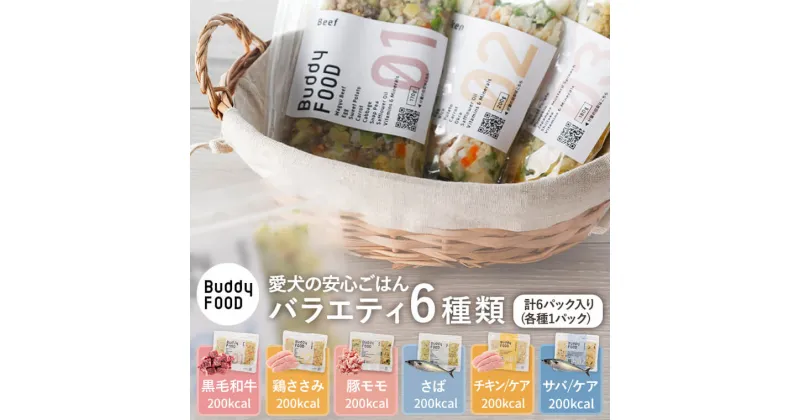 【ふるさと納税】Buddy FOOD バラエティ6種類詰め合わせ AS-807 犬用品 ドックフード バディフード 完全国産 全犬種対応 全年齢 大型犬 小型犬 成犬 総合栄養食 鹿児島県 薩摩川内市 送料無料 ペットフード