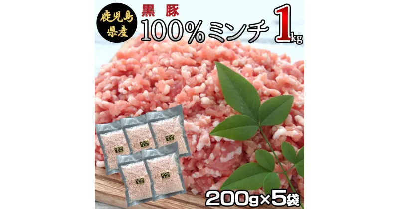 【ふるさと納税】冷凍庫に常備したい 鹿児島県産 黒豚ミンチ 計約1kg（約200g×5袋）黒豚 豚肉 肉 お肉 国産豚肉 豚ミンチ ミンチ ひき肉 挽肉 挽き肉 小分け 料理 そぼろ 麻婆豆腐 冷凍 お取り寄せ グルメ 鹿児島県 薩摩川内市 送料無料