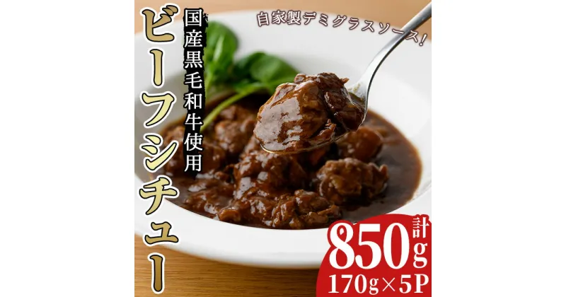 【ふるさと納税】国産黒毛和牛ビーフシチューセット(計約850g・約170g×5パック)シチュー スープ 国産 国産牛 黒毛和牛 デミグラス 冷凍 【arumei】