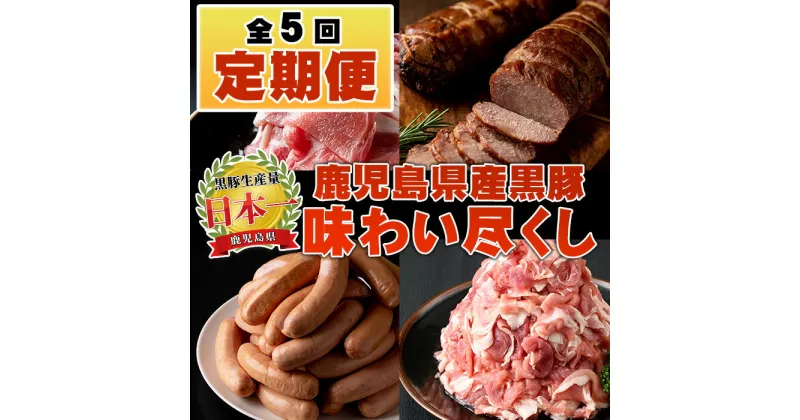 【ふるさと納税】＜定期便・全5回(連続)＞鹿児島産黒豚味わい尽くしコース(黒豚味噌漬けや炭焼き焼豚、ウインナー、切り落とし肉、フランクフルト、黒豚ロース肉)国産 九州産 黒豚 豚肉 定期便 頒布会 ウインナー ソーセージ 惣菜 おかず 弁当 BBQ キャンプ【コワダヤ】