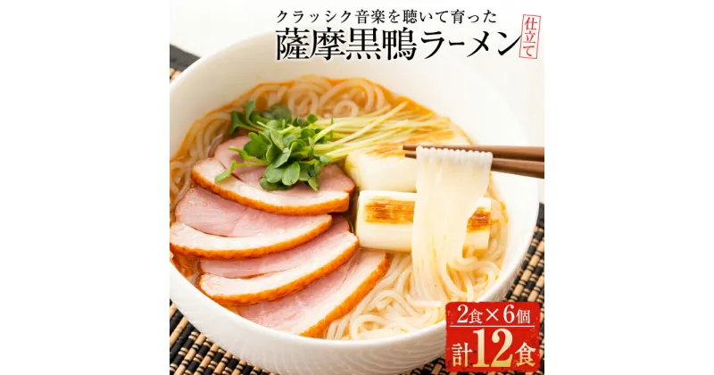 【ふるさと納税】国産！鹿児島県曽於市産の薩摩黒鴨ラーメン(2食入×6個・計12食) ラーメン 麺 さつまいも サツマイモ 黒鴨 鴨肉 低カロリー ヘルシー 国産 常温 常温保存【日本有機】