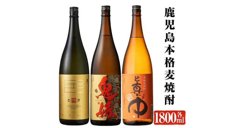 【ふるさと納税】岩川醸造 本格麦焼酎飲み比べ一升瓶3本セット！(麦焼酎の邑、ど真ん中、鬼嫁：各1800ml) 焼酎 麦焼酎 本格麦焼酎 麦 麦麹 酒 お酒 アルコール セット 飲み比べ 詰め合わせ 鹿児島【大隅家】