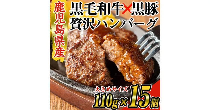 【ふるさと納税】鹿児島県産黒毛和牛×黒豚使用！お肉屋の贅沢合挽き生ハンバーグ15個(計1.6kg以上) 鹿児島県産 冷凍ハンバーグ 黒毛和牛 和牛 黒豚 肉 合挽き 合いびき ハンバーグ 小分け パック 冷凍【ナンチク】