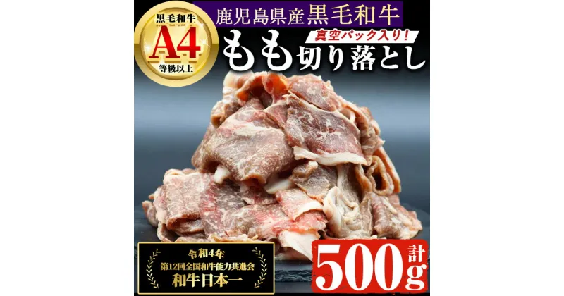 【ふるさと納税】鹿児島県産 4等級以上 黒毛和牛 もも 切り落とし (計500g) 真空パック入り！ 国産 鹿児島県産 黒毛和牛 和牛 牛肉 赤身 すき焼き 牛しぐれ モモ そともも 弁当 おかず 冷凍 簡単調理 スライス しぜんのおかショップ 【アグリおおすみ】