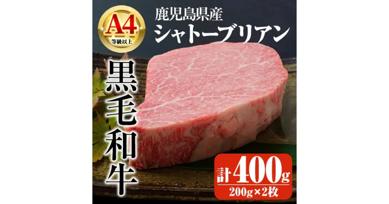 【ふるさと納税】鹿児島県産A4等級以上黒毛和牛・シャトーブリアン 計400g(200g×2枚) 国産 鹿児島県産 牛 小分け 冷凍 牛肉 黒毛和牛 ステーキ肉【ビーフ倉薗】