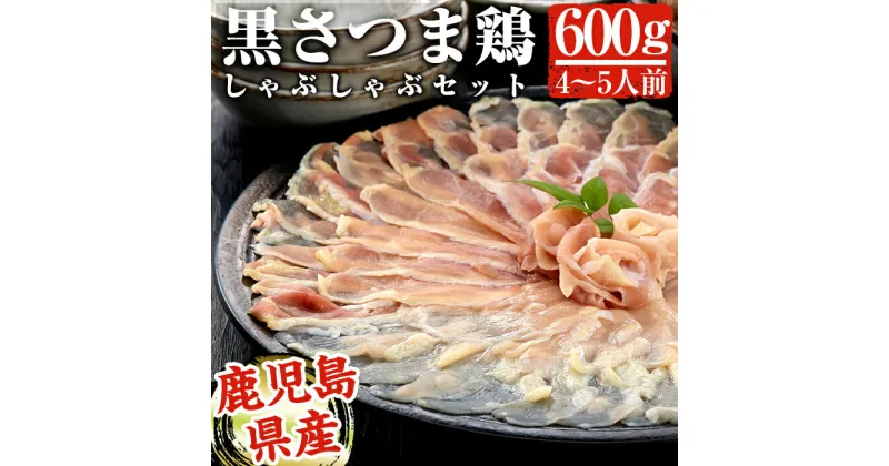 【ふるさと納税】黒さつま鶏しゃぶしゃぶセット(4～5人前)最高級ブランド地鶏肉『黒さつま鶏』の鳥肉(もも肉＆むね肉)スライスとコラーゲンたっぷりの鶏白湯スープは相性抜群【カゴシマバンズ】