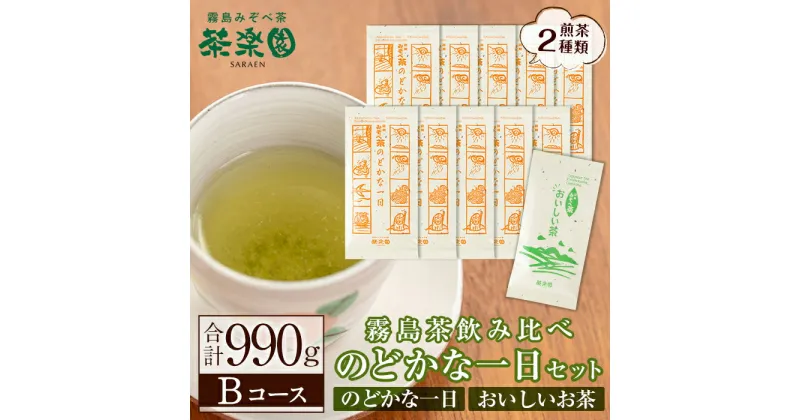 【ふるさと納税】霧島茶のどかな一日2種セットBコース(合計990g)国産 霧島産 お茶 茶葉 煎茶 緑茶 銘茶 詰め合わせ 詰合せ【茶楽園】