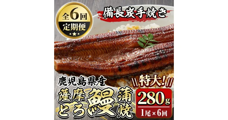 【ふるさと納税】【定期便6回】薩摩とろ鰻蒲焼特大サイズ1尾(280g)×6回 うなぎ ウナギ 蒲焼き 蒲焼 かばやき タレ 鹿児島 国産 冷凍【株式会社志】