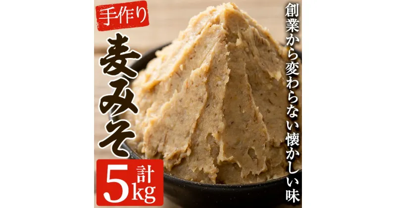 【ふるさと納税】寺田屋の手づくり麦みそ(計5kg・1kg×5個)子どもにも評判の優しい味付けの麦味噌【寺田屋】