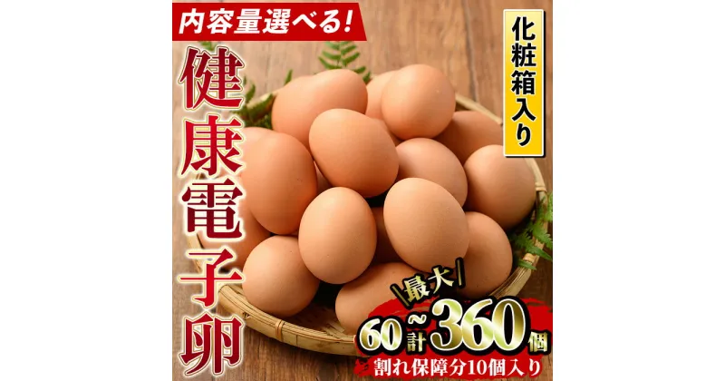 【ふるさと納税】《数量限定・内容量選べる》鹿児島県産！健康電子卵(計60個/計80個/計120個/全6回定期便) 国産 九州産 たまご タマゴ 玉子 生たまご 親鳥 親鶏 新鮮 鶏卵 常温 毎月 連続 小分け パック 朝ごはん おかず 割れ保障 安心 安全【峯元養鶏】