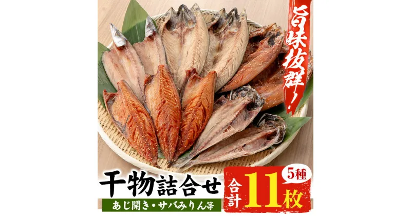 【ふるさと納税】国産！ひもの詰合せセット(5種・計11枚) 鹿児島県産 干物 さば サバ 鯖 アジ あじ 鯵 カマス かます 梭子魚 開き ひらき みりん干し 詰め合わせ 冷凍【小野食品】