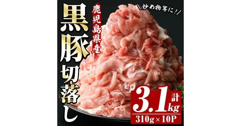 【ふるさと納税】恵味の黒豚切落しセット (鹿児島県産黒豚)(310g×10P・計3.1kg) 豚 豚肉 肉 鹿児島 黒豚 切り落とし 小間切れ こま切れ 炒め物 カレー 詰合せ 詰め合わせ 小分け 冷凍【西日本ベストパッカー】