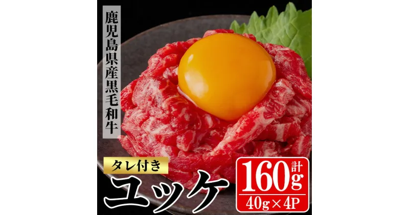 【ふるさと納税】鹿児島県産黒毛和牛 ユッケ(計160g・40g×4P・タレ付き) 牛肉 肉 黒毛和牛 国産 国産牛 九州 鹿児島 鹿児島県産 生食 ユッケ 冷凍 小分け こわけ タレ付き 便利 ギフト 【バクロ】