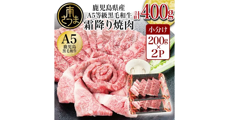 【ふるさと納税】【鹿児島県産】A5等級 黒毛和牛 霜降り焼肉用 400g 厳選 希少部位 バラ モモ カタ ヒウチ イチボ ミスジ 霜ふり 焼肉セット 国産 牛肉 焼肉 BBQ カミチク 高級 A5肉 a4a5等級 送料無料 【2019年度 ふるさと納税 寄附額 鹿児島県1位 南さつま市】