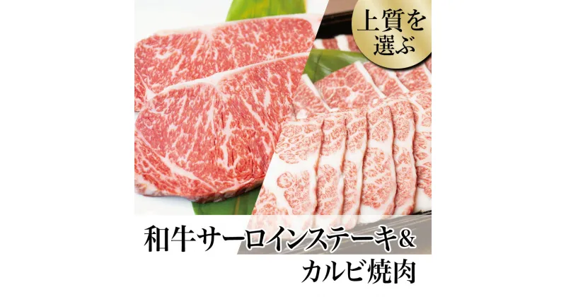 【ふるさと納税】鹿児島県産 黒毛和牛 サーロイン ステーキ 320g ＆ カルビ 焼肉 300g お肉 牛肉 バラ バーベキュー BBQ ステーキ セット 食べ比べ 冷凍 スターゼン 南さつま市 国産 送料無料