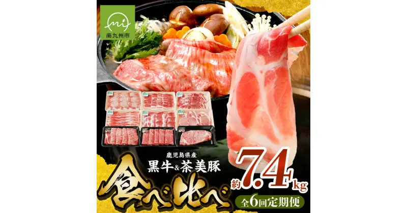 【ふるさと納税】定期便 全6回 鹿児島黒牛 茶美豚 食べ比べ お肉 牛肉 豚肉 5等級 きめ細やかな肉質 バランスの良い霜降り まろやか コク うまみ バラ カタロース サーロインステーキ ロース ウデ 冷凍 お取り寄せ 鹿児島県 南九州市 送料無料