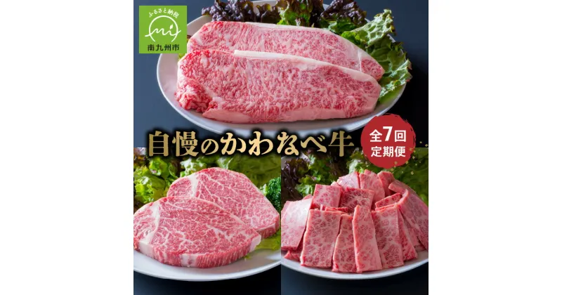 【ふるさと納税】定期便 全7回 自慢のかわなべ牛 お肉 牛肉 かわなべ牛 奇数月+12月にお届け サーロインステーキ コロッケ メンチカツ ハンバーグ 特上カルビ 上カルビ ヒレステーキ しゃぶしゃぶ ローススライス 国産 黒毛和牛 鹿児島県産 南九州市 送料無料