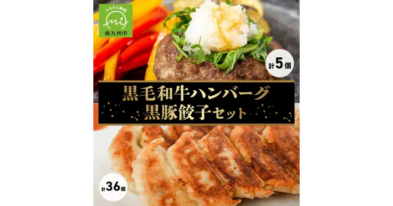 【ふるさと納税】国産 黒毛和牛ハンバーグ 150g × 5個 黒豚餃子 12個入 × 3P セット 肉の専門店 黒毛和牛 黒豚 ハンバーグ 餃子 無添加のたれ付き 冷凍 株式会社カキウチ お取り寄せ お取り寄せグルメ 鹿児島県産 南九州市 送料無料