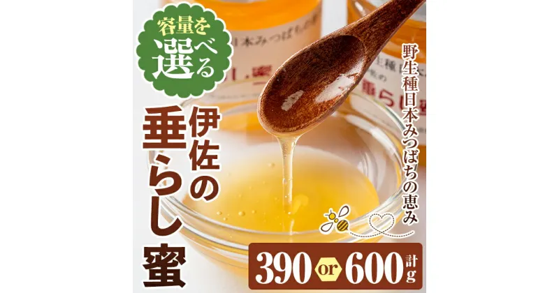 【ふるさと納税】＜容量を選べる・数量限定＞伊佐の垂らし蜜(計390g or 600g) 国産 はちみつ 百花蜜 野生種 日本ミツバチ 蜂蜜 ハチミツ ハニー【ゆず香房】【B0-05・C0-05】