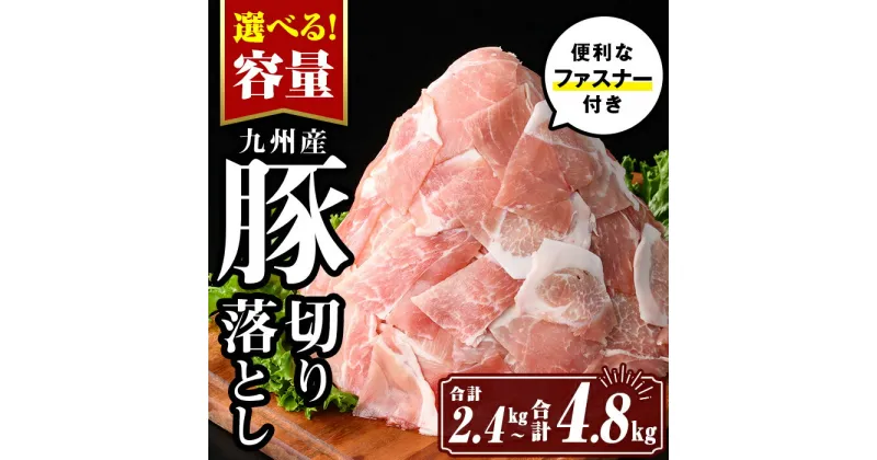 【ふるさと納税】＜容量を選べる＞九州産 豚肉切り落とし (合計2.4kg or 4.8kg) 国産 真空包装 真空パック ファスナー 小分け 切落とし ぶたにく 豚 肉 冷凍【サンキョーミート株式会社】