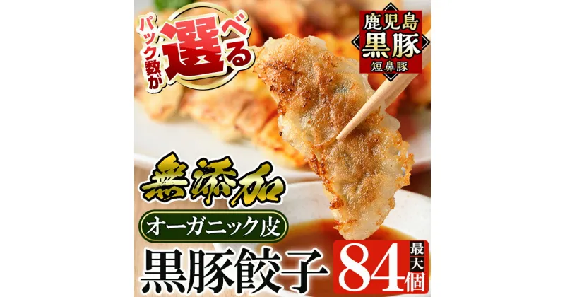 【ふるさと納税】＜パック数が選べる＞鹿児島黒豚「短鼻豚」餃子セット(オーガニック皮使用)(計36個〜84個・1P12個入) 国産 豚肉 ぎょうざ 餃子 無添加 鹿児島黒豚肉 国産野菜 ギョーザ ギョウザ 惣菜 おかず 冷凍 安心【鹿児島ますや】