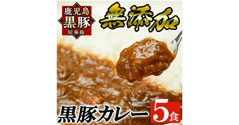 【ふるさと納税】鹿児島黒豚「短鼻豚」無添加カレー5食セット(200g×5パック)国産 鹿児島県 肉 豚 豚肉 黒豚 スパイス カレー スパイシー 温めるだけ 簡単【鹿児島ますや】