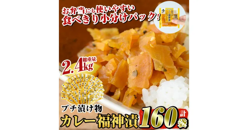 【ふるさと納税】プチつけものカレー福神漬160P合計2.4kg(15g×40P×4セット) ふくじん漬け 漬物 漬け物 ご飯のお供 おかず おつまみ おにぎり 常温 常温保存 食べきり 小分けパック【九州新進】