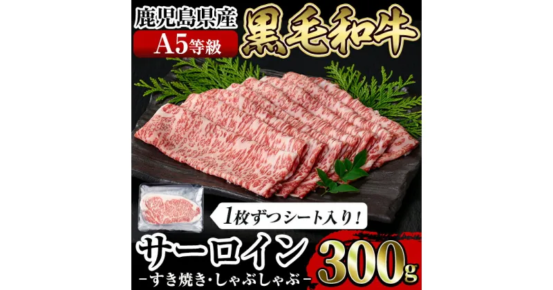 【ふるさと納税】≪A5等級≫鹿児島県産黒毛和牛サーロインスライス(300g)国産 肉 牛肉 牛 黒毛和牛 サーロイン 薄切り スライス すき焼き しゃぶしゃぶ【水迫畜産】