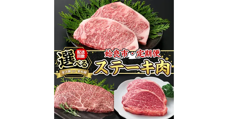 【ふるさと納税】＜コラボ定期便！選べる配送回数＞姶良市おすすめ！ステーキ肉定期便(全3回・全6回)姶良市 コラボ こらぼ 国産 鹿児島産 お肉 肉 牛肉 ステーキ 冷凍 ランプ シャトーブリアン サーロイン【水迫畜産・財宝】