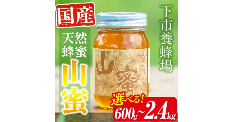 【ふるさと納税】＜内容量が選べる！＞国産天然山蜜( 600g or 1.2kg or 2.4kg ) 鹿児島 天然 100％ 純粋はちみつ 蜂蜜 ハニー ヨーグルト パン【下市養蜂場】