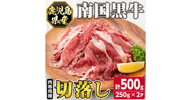 【ふるさと納税】鹿児島県産南国黒牛(肉専用種)切落し(計500g・250g×2パック) 鹿児島 国産牛 牛肉 黒牛 赤身 切落し 切り落とし スライス【カミチク】