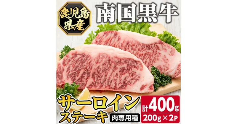 【ふるさと納税】鹿児島県産南国黒牛(肉専用種)サーロインステーキ(計400g・200g×2パック) 鹿児島 国産 黒牛 牛肉 九州産 霜ぶり 赤身 ステーキ サイコロステーキ【カミチク】