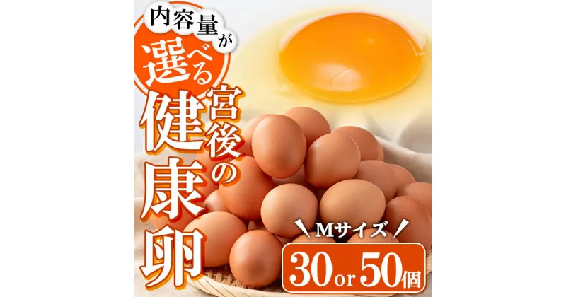 【ふるさと納税】＜内容量が選べる＞産地直送！さつま町の豊かな自然の中で育った宮後の健康卵！(Mサイズ / 計30個・計50個) 鹿児島 国産 九州産 たまご 卵 鶏卵 産地直送 卵かけご飯 卵焼き【宮後養鶏】