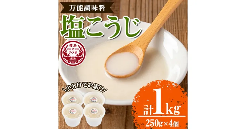 【ふるさと納税】塩こうじ(計1kg・250g×4個)塩麹 塩糀 しおこうじ 万能調味料 料理 下味 和食 発酵食品 小分け 【さつま糀商店】