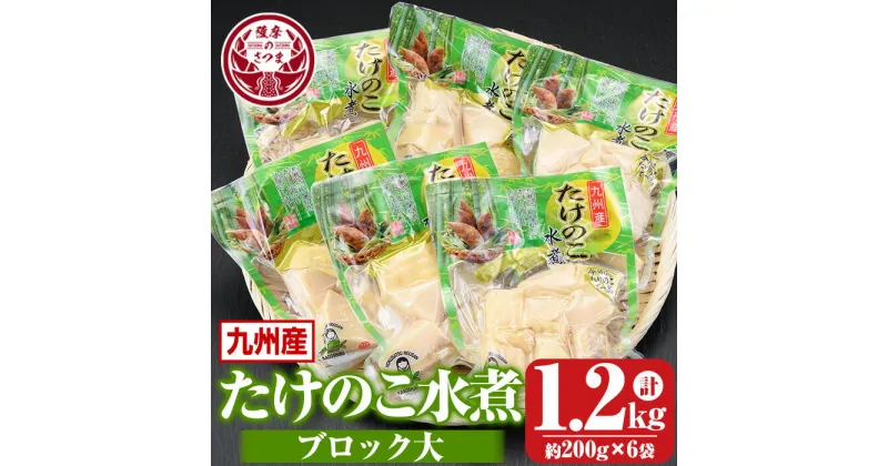 【ふるさと納税】たけのこ水煮 ブロック大詰め合わせ(計約1.2kg・約200g×6袋) 鹿児島 国産 タケノコ 竹の子 水煮 野菜 ブロック パック 煮物 炊き込みご飯 常温保存 常温【北薩農産加工場】