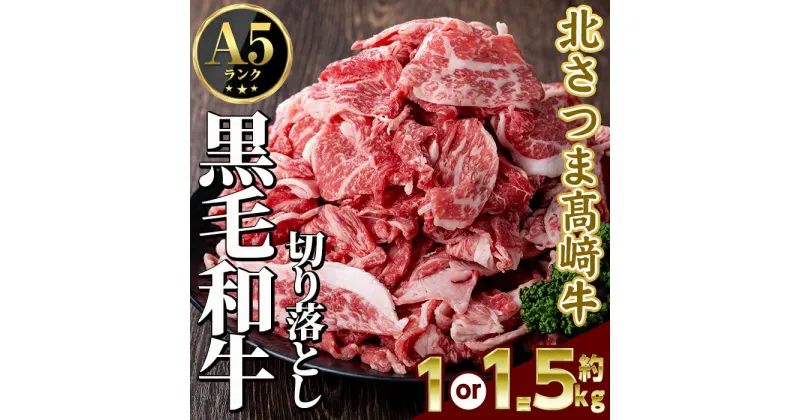 【ふるさと納税】＜内容量が選べる！＞鹿児島県産 北さつま高崎牛 切り落とし肉 (計約1kg or 約1.5kg) 黒毛和牛 A5ランク A5 雌牛 切落し 切り落し 牛肉 小分け お肉 真空パック 【太田家】