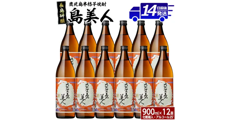 【ふるさと納税】＜化粧箱入り！＞本格焼酎さつま島美人(900ml×12本)鹿児島県産 国産 特産品 長島町産 芋 さつま芋 サツマイモ 酒 アルコール さつま島美人 鹿児島焼酎 セット 詰め合わせ 焼酎 nagashima-6065