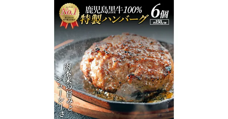 【ふるさと納税】鹿児島黒牛特選ハンバーグ(計約900g・約150g×6個)国産 鹿児島 ハンバーグ 冷凍 セット 詰め合わせ 惣菜 肉 黒牛 牛肉 加工品 小分け 簡単調理 おかず chuzan-6123