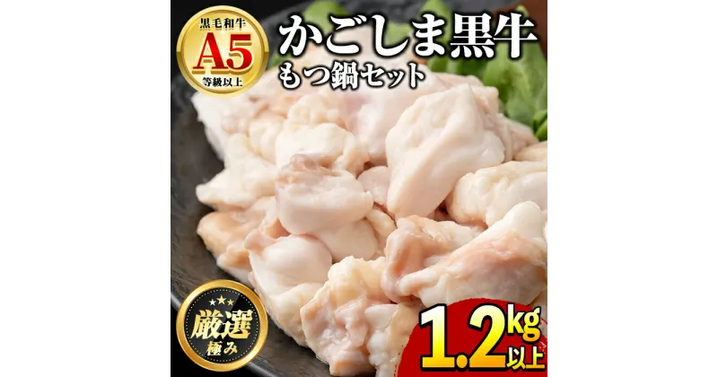 【ふるさと納税】鹿児島県産黒毛和牛！牛もつ鍋セット(合計1.2kg・小腸約500g、スープ約700g) 牛肉 肉 和牛 冷凍 国産 お肉 なべ 鍋 もつ鍋【前田畜産たかしや】【0141701a】