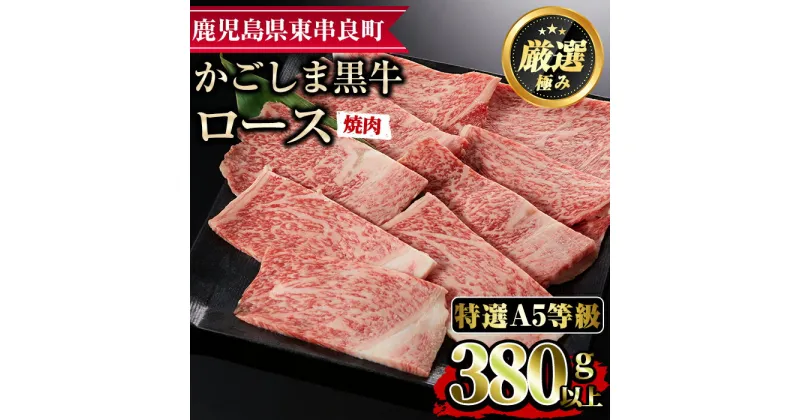 【ふるさと納税】＜特選A5等級＞鹿児島県産黒毛和牛ロース焼肉用(380g) 国産 牛肉 肉 冷凍 ロース 鹿児島 焼肉 BBQ バーベキュー【デリカフーズ】【17476】