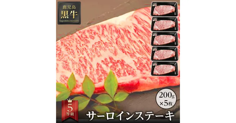 【ふるさと納税】牛肉 5等級 鹿児島 黒牛 サーロイン ステーキ 1kg ( 200g×5枚 ) セット | 小分け 和牛 お肉 牛 肉 にく 冷凍 特産品