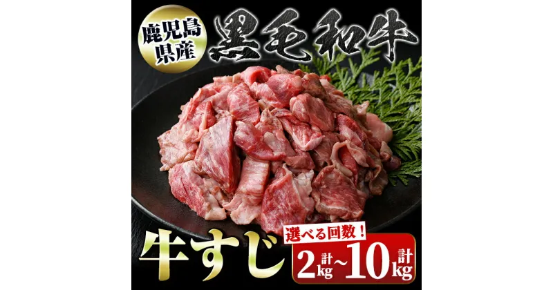 【ふるさと納税】＜お届け回数が選べる！＞黒毛和牛 牛すじ(計2kg・約500g×4P × 1回 or 5回) 鹿児島 国産 九州産 黒毛和牛 牛肉 精肉 牛すじ 煮込み おでん カレー 冷凍 定期便 【新村畜産】