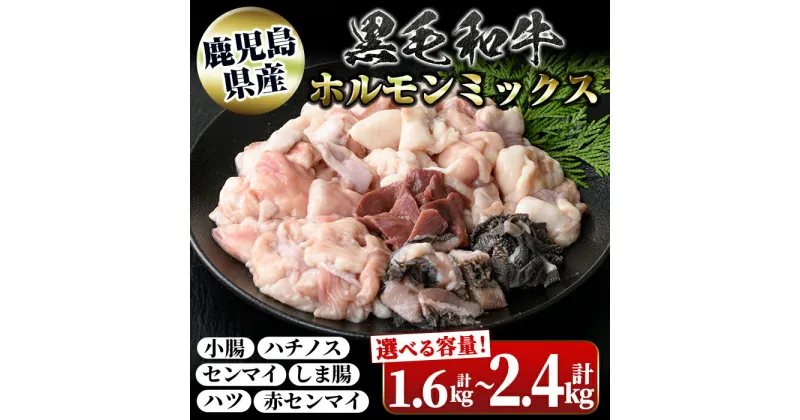 【ふるさと納税】＜容量が選べる！＞鹿児島県産黒毛和牛ホルモンミックス(計約1.6kg・約400g×4P ) or (計約2.4kg・約400g×2P×全3回＜隔月＞) 鹿児島 国産 九州産 黒毛和牛 牛肉 ホルモン ミックス ハツ モツ 冷凍 焼肉 もつ鍋 煮込み 定期便 隔月発送 【新村畜産】