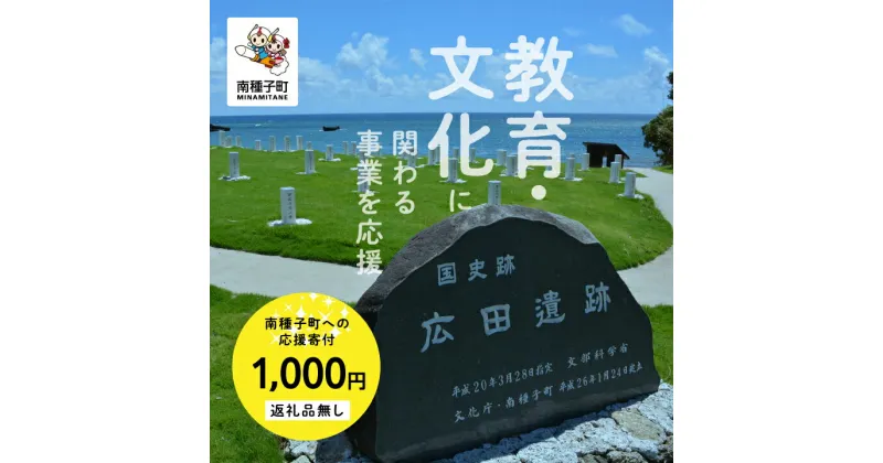 【ふるさと納税】鹿児島県 南種子 の 教育・文化を応援 （返礼品なし） 1000円 寄附のみ 申込みの方 返礼品 南種子町 鹿児島 かごしま 【南種子町】