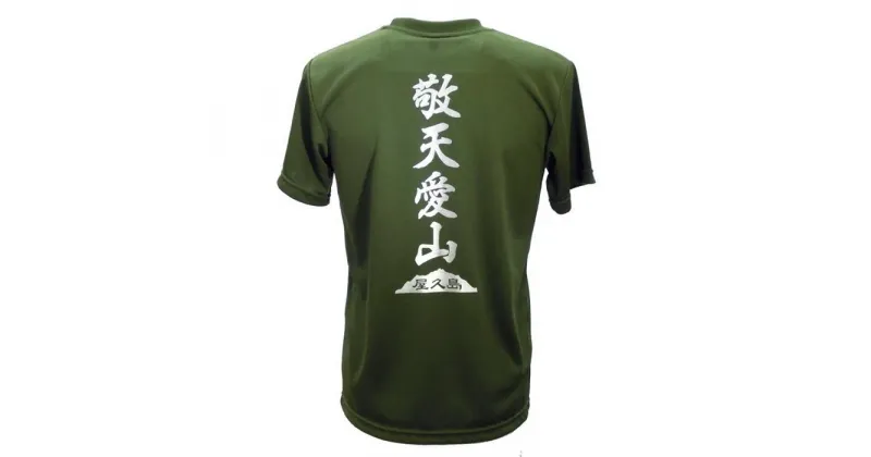 【ふるさと納税】やくT（屋久島Tシャツ）・敬天愛山＜オリーブ／サイズM＞