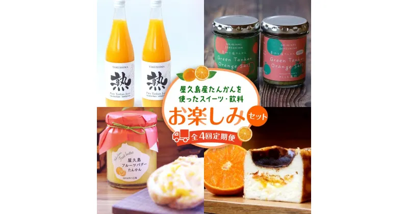 【ふるさと納税】【定期便 全4回】甘くてジューシー♪屋久島産たんかんを使ったスイーツ・飲料など お楽しみセット＜やくしま果鈴＞ | たんかん ストレートジュース 果物 フルーツ チーズケーキ スイーツ バター お楽しみ 手作り 柑橘 屋久島町 鹿児島 お取り寄せ お土産