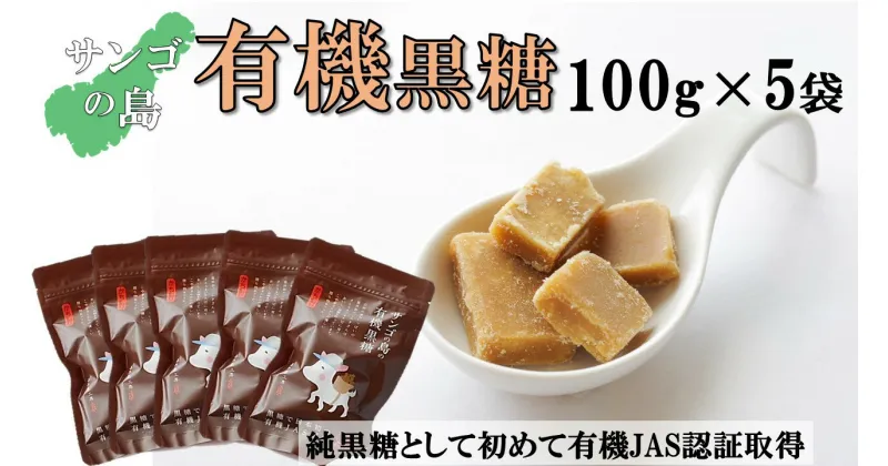 【ふるさと納税】サンゴの島の有機黒糖（100g）×5袋【ポスト投函／日付指定不可】